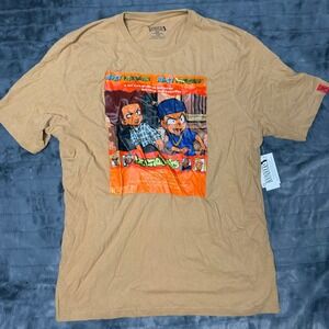 The Boondocks Huey Riley Freeman Graphic T-Shirt Khaki XXL BDP-KT-142 NWT Mens